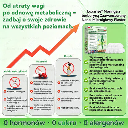 Oficjalny sklep| 👩‍⚕️𝗟𝘂𝘅𝗮𝗿𝗶𝘀𝗲® MORINGA Z BERBERYNA 10W1 Zaawansowany Nano-Mikroigłowy Plaster (Stosować raz na dobę, zauważalne efekty w ciągu 7 dni) ✅ Otyłość, cukrzyca, bezdech senny oraz schorzenia stawó💥