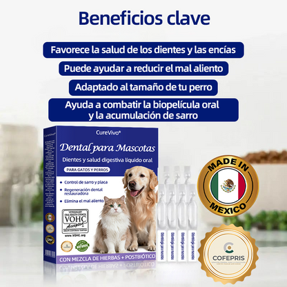 [Tienda oficial] 𝐂𝐮𝐫𝐞𝐕𝐢𝐯𝐨® Líquido bucal para la salud dental y digestiva de mascotas: refresca el aliento, elimina el sarro, favorece la regeneración de las encías y estabiliza los diente🔴