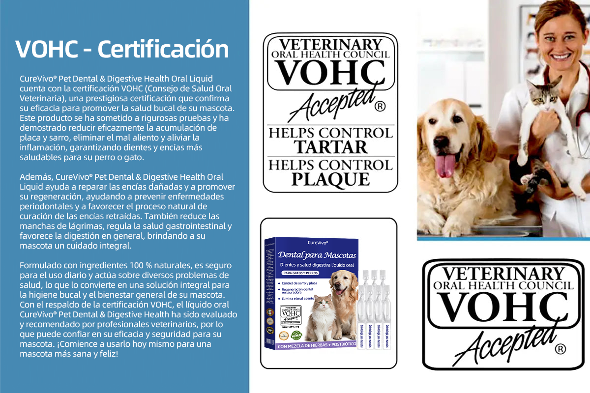 [Tienda oficial] 𝐂𝐮𝐫𝐞𝐕𝐢𝐯𝐨® Líquido bucal para la salud dental y digestiva de mascotas: refresca el aliento, elimina el sarro, favorece la regeneración de las encías y estabiliza los diente🔴