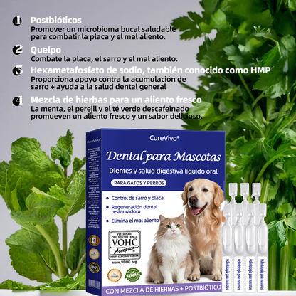 [Tienda oficial] 𝐂𝐮𝐫𝐞𝐕𝐢𝐯𝐨® Líquido bucal para la salud dental y digestiva de mascotas: refresca el aliento, elimina el sarro, favorece la regeneración de las encías y estabiliza los diente🔴