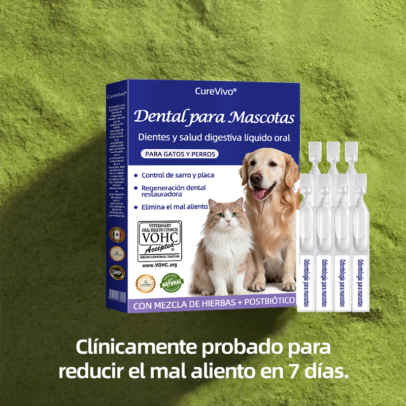 [Tienda oficial] 𝐂𝐮𝐫𝐞𝐕𝐢𝐯𝐨® Líquido bucal para la salud dental y digestiva de mascotas: refresca el aliento, elimina el sarro, favorece la regeneración de las encías y estabiliza los diente🔴