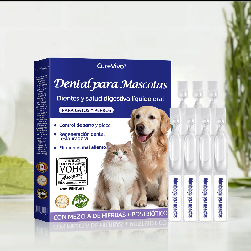 [Tienda oficial] 𝐂𝐮𝐫𝐞𝐕𝐢𝐯𝐨® Líquido bucal para la salud dental y digestiva de mascotas: refresca el aliento, elimina el sarro, favorece la regeneración de las encías y estabiliza los diente🔴