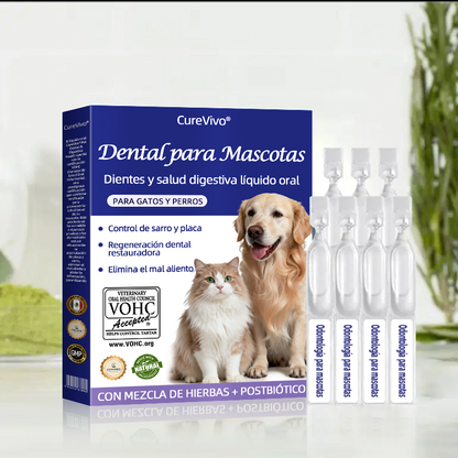 [Tienda oficial] 𝐂𝐮𝐫𝐞𝐕𝐢𝐯𝐨® Líquido bucal para la salud dental y digestiva de mascotas: refresca el aliento, elimina el sarro, favorece la regeneración de las encías y estabiliza los diente🔴
